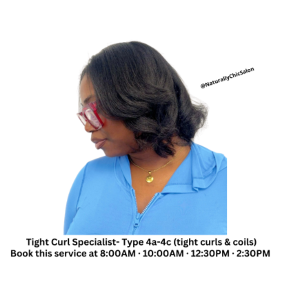 Curl Smoothing Treatment + Style at Naturally Chic Salon in Columbus, OH