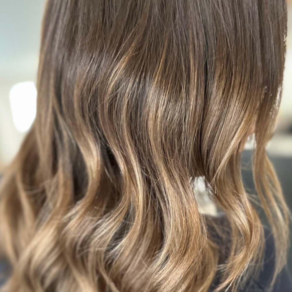 Dimensional Brunette at Halo Hair Studio in Saco, ME