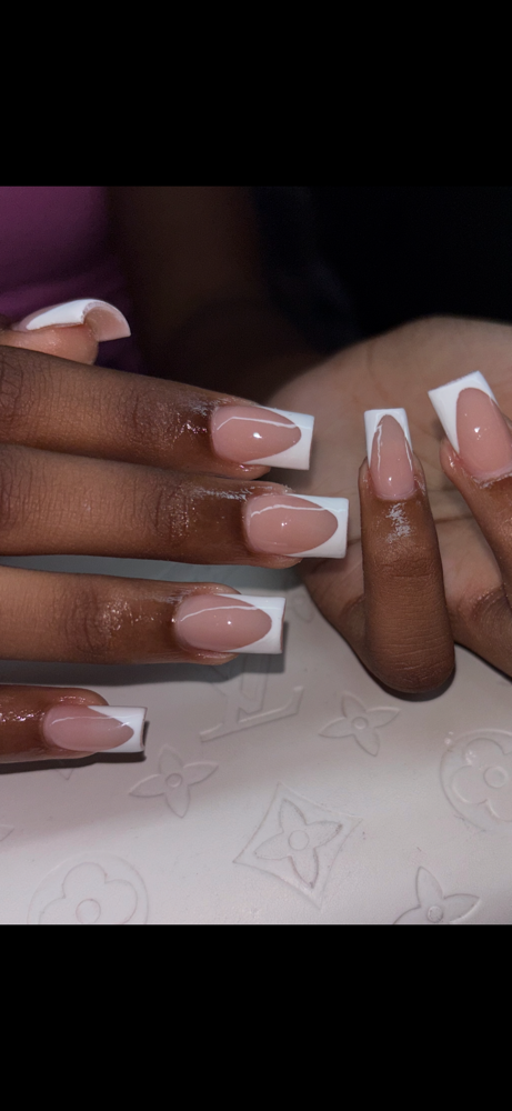 French tip full set at Blingedxbonita in Tuscaloosa, AL