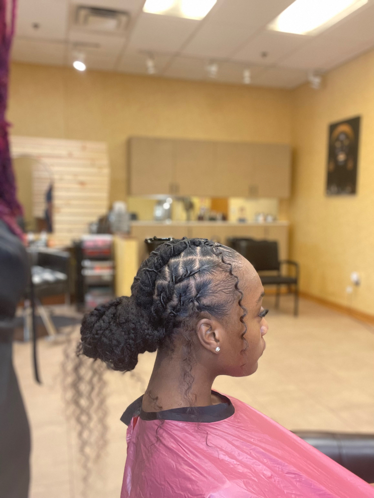 Loc Styling with Added Hair (Buns,