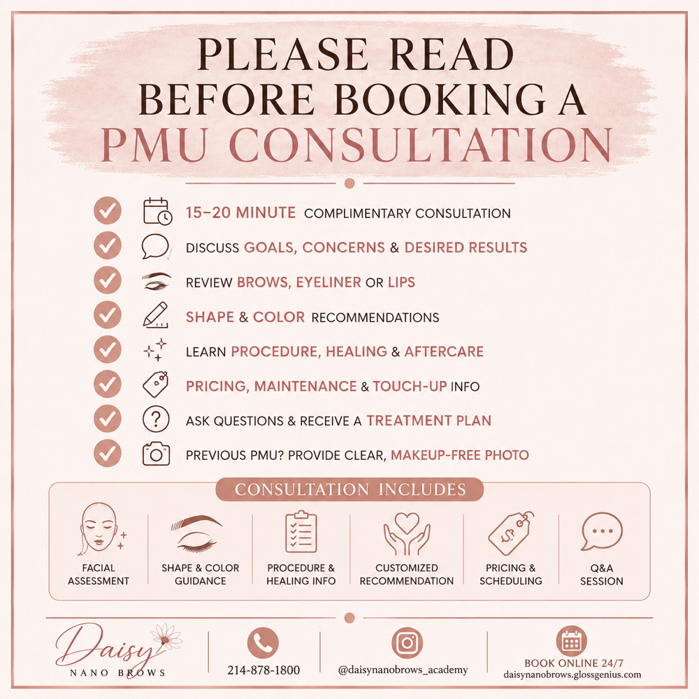 COMPLIMENTARY PMU CONSULTATION at Daisy Nano Brows in Southlake, TX