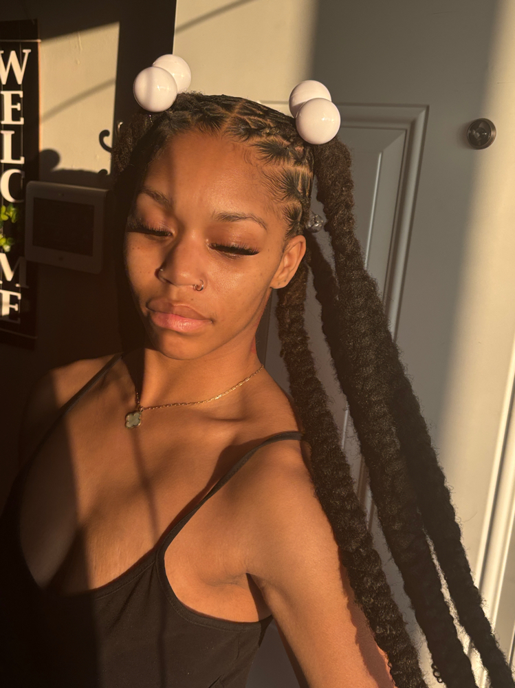 Jumbo Braids OVER LOCS at Mya The Locologist in Columbus, GA