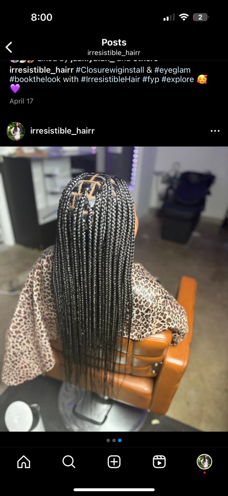 Med/Lrg Knotless Braids