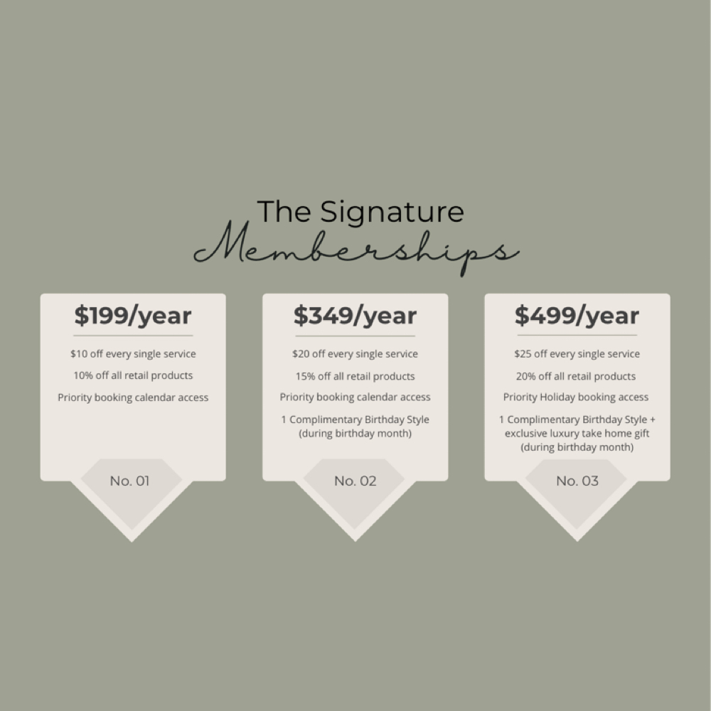 The Signature Memberships at T|R Luxury Haircare in Solon, OH
