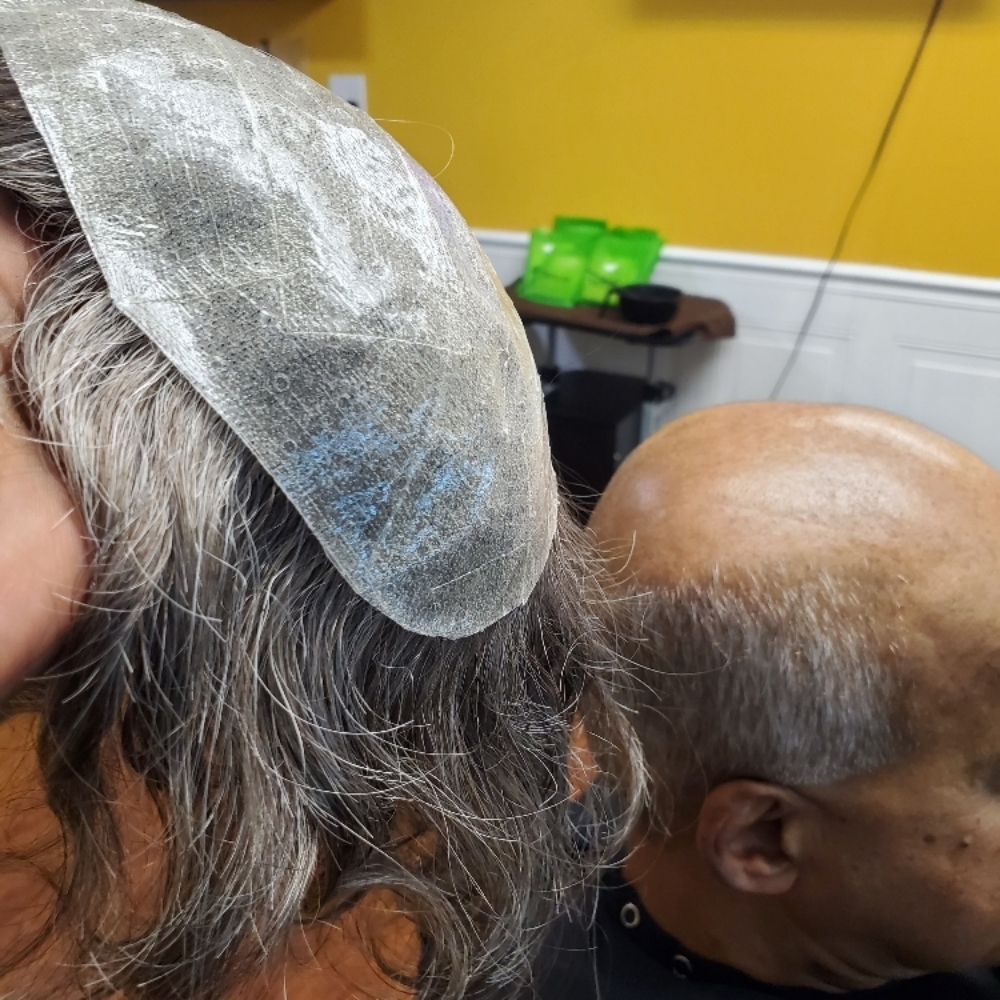 Cut-in new hair replacement system at A Better You Hair Studio LLC in Chattanooga, TN