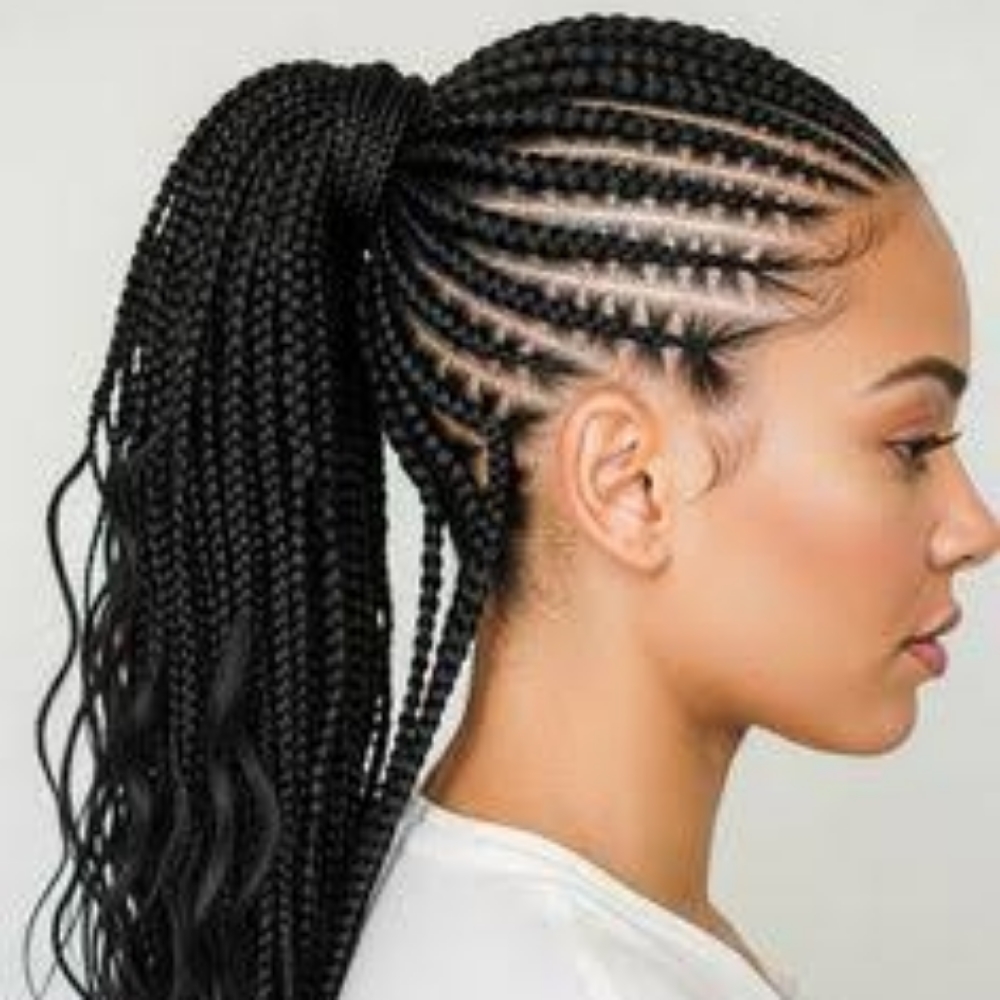 Up-Do Cornrows at Fabluxe Hair, Weave & Wigs in Atlanta, GA