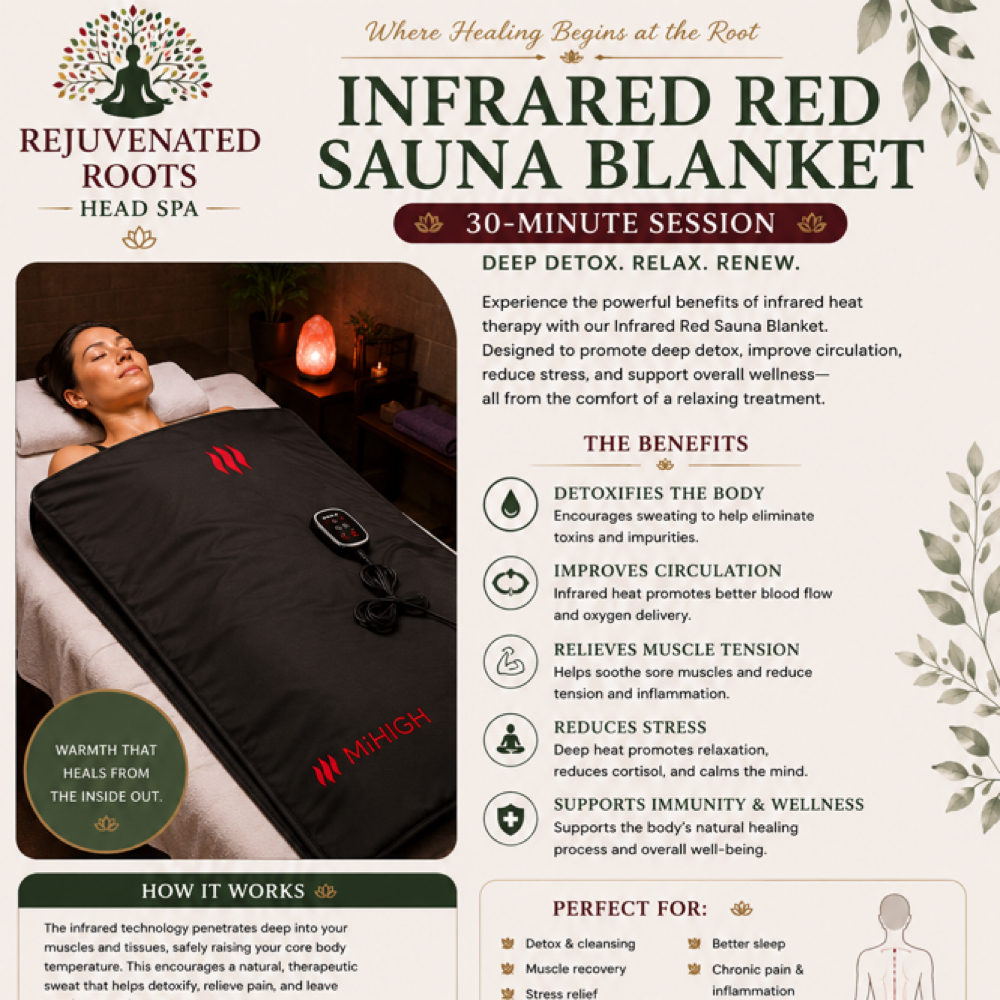 Infrared Sauna Blanket 30 Min at Rejuvenated Roots Head Spa, LLC in Brownwood, TX