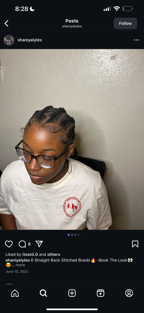 6 Stich Braids at BraidzbyJ in Abilene, TX