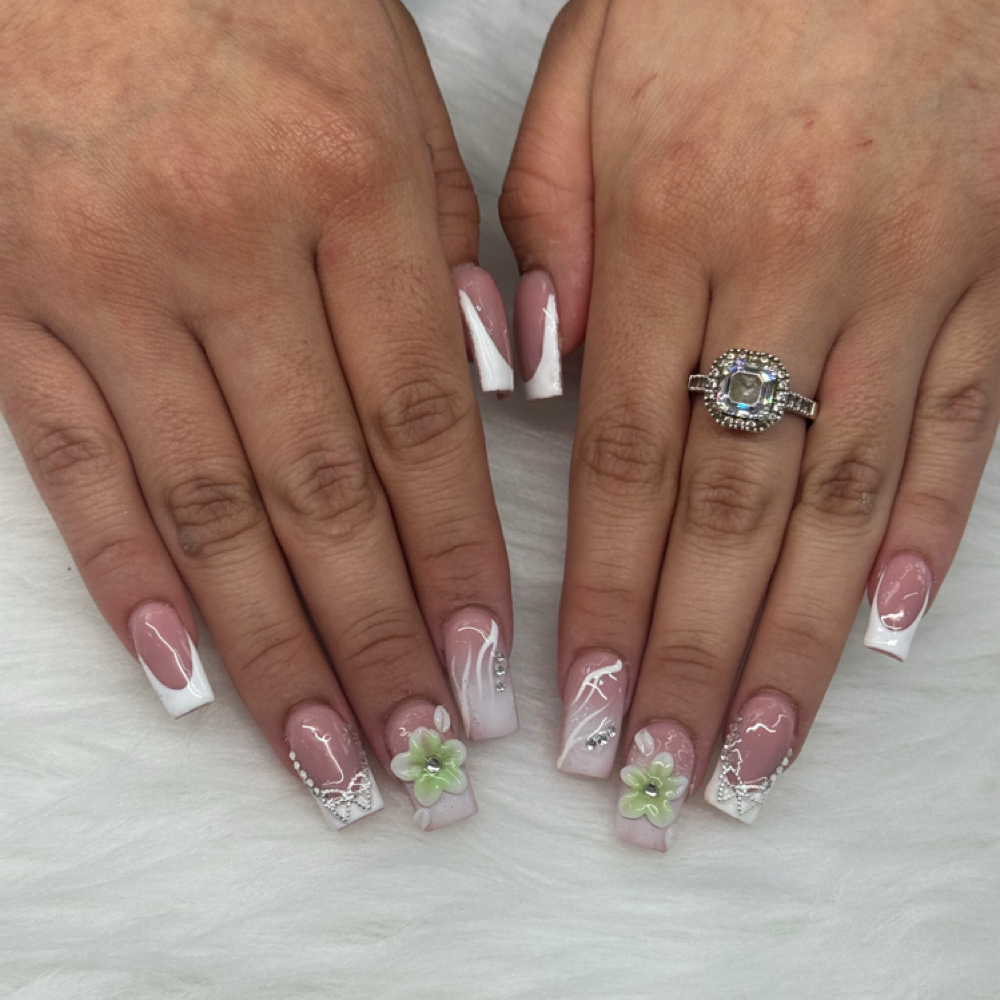 Acrylic Fill In- Long at Reyes Styles Barbershop & Salon in Salisbury, MD