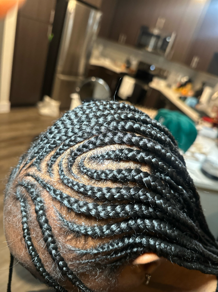 (Medium) Feed-In w/Knotless Braids