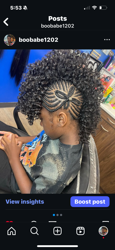 Kids Curly Mohawk at Boobabe Braidn Bar in Oxon Hill, MD
