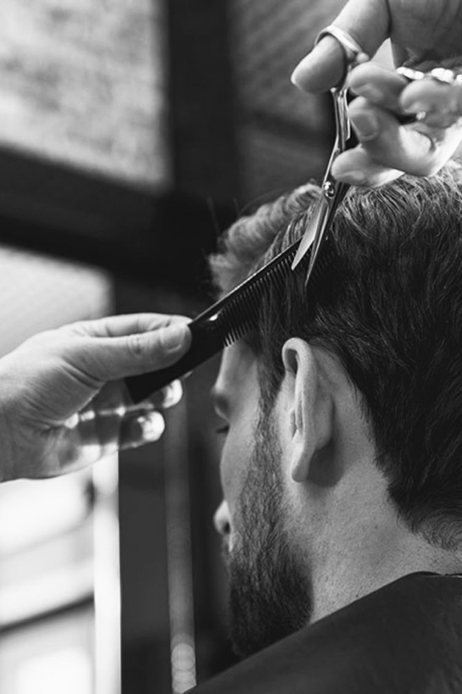 Mens Haircut at Summer at Maneology in Amherst, OH