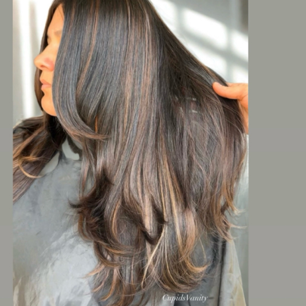 Lowlights at Cupids Vanity Hair Studio in San Marcos, TX