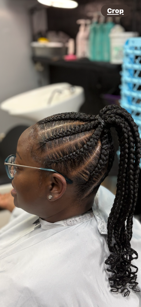 Large Feed In Ponytail,side Or Bun