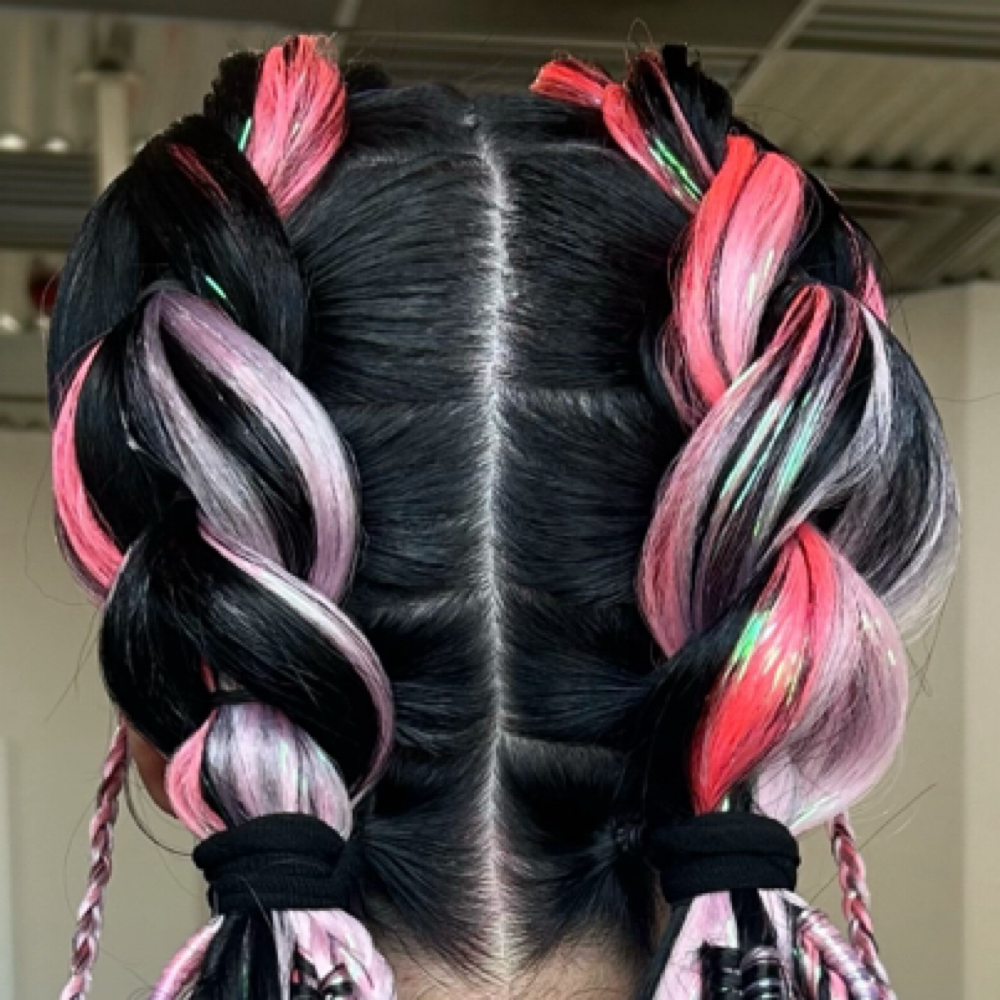 Two Simple Dragon Braids at Rainbow Balayage in Charlotte, NC