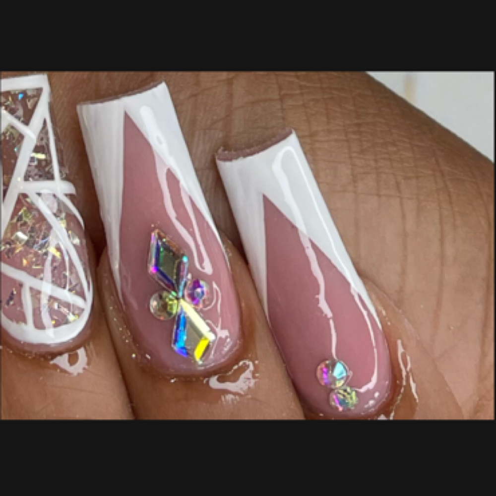 Medium French or Ombre Full Set at Queen’z & King’z Barber Salon in Murrieta, CA