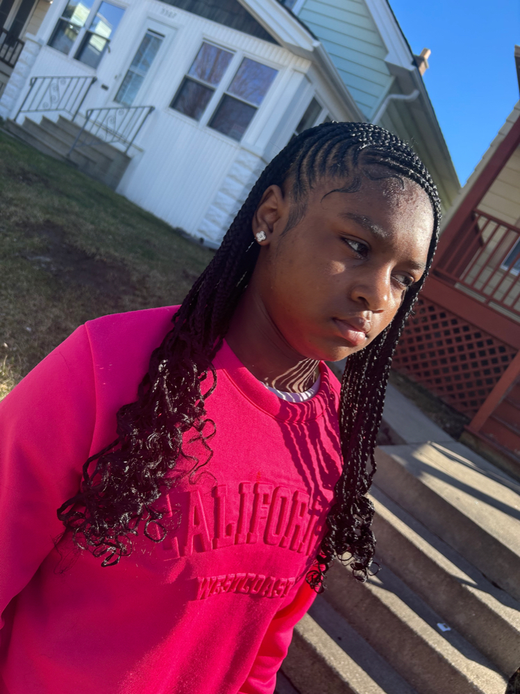 Lil Girls Half Braids Knotless