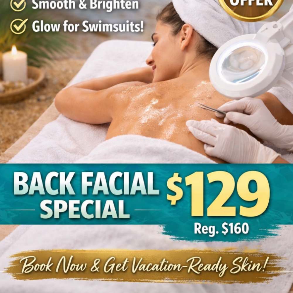 Back Facial April Special at Glow Up Skin & Body Sculpting by Danielle.glossgenius.com in Houma, LA