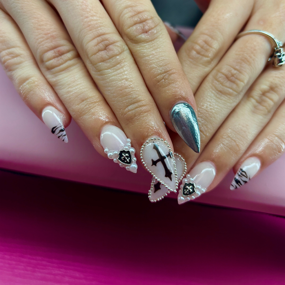 Medium Acrylic Full Design at Nailed by Ro in Canton, TX