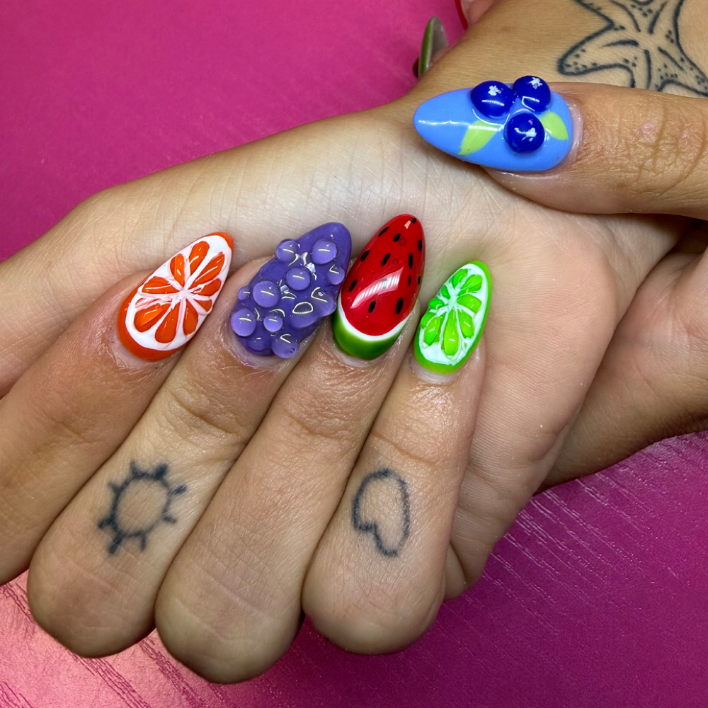 Medium Acrylic Full Design at Nailed by Ro in Canton, TX