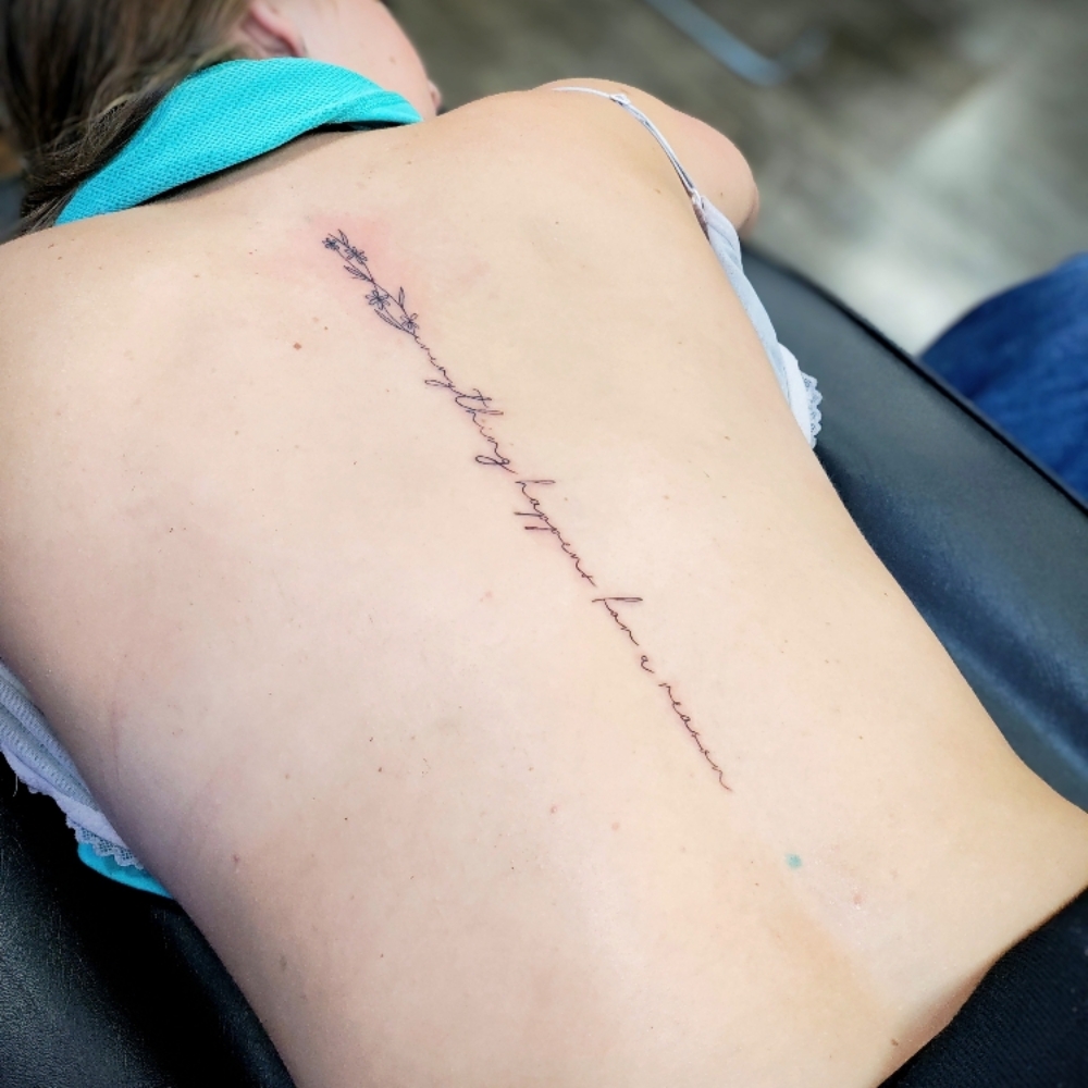 Spine Tattoo at Jade the mouse in Lubbock, TX