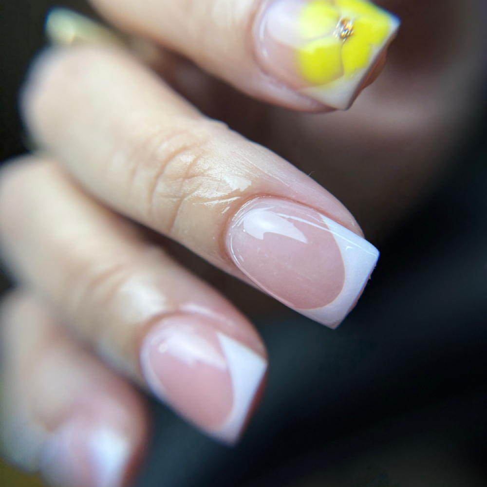 Small French Acrylic Nails at Michelle Carrasquillo in Springfield, MA