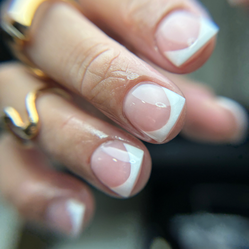 Small French Acrylic Nails at Michelle Carrasquillo in Springfield, MA