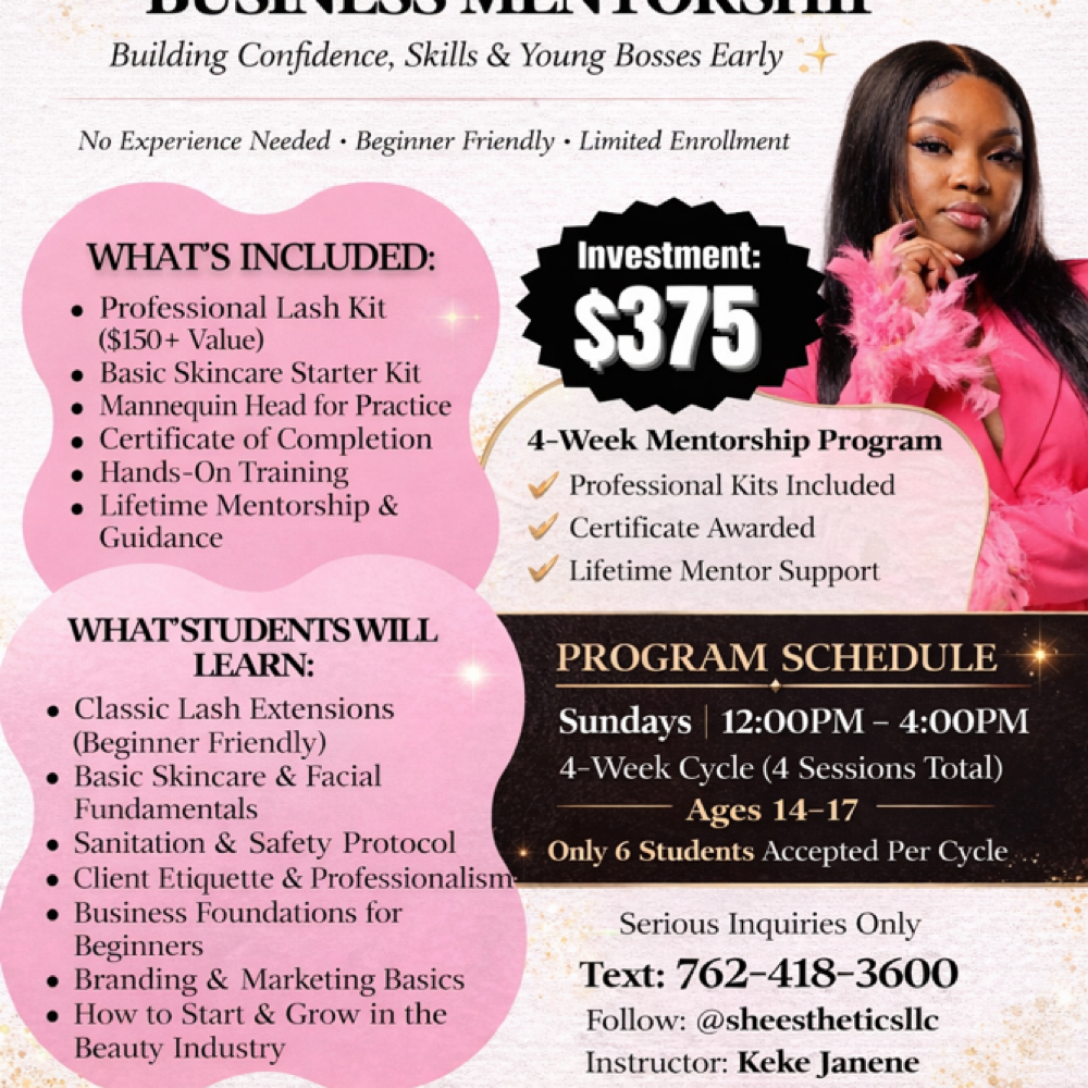 Youth Mentorship at She Esthetics LLC in Columbus, GA