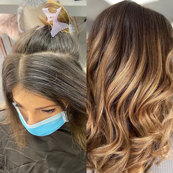 Root Touch Up, Balayage, Cut