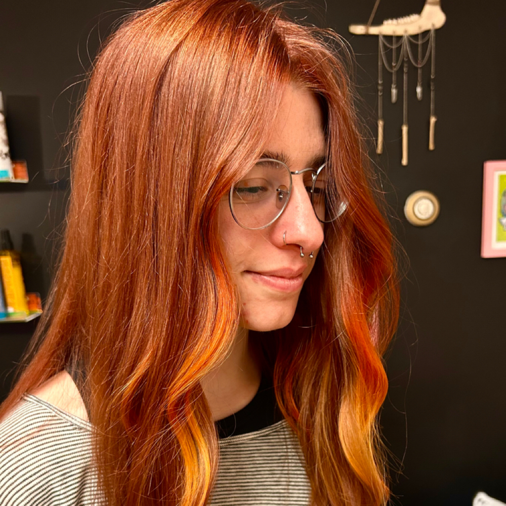 All Over Color with Partial Foil at Megan Makes Manes in Brewer, ME