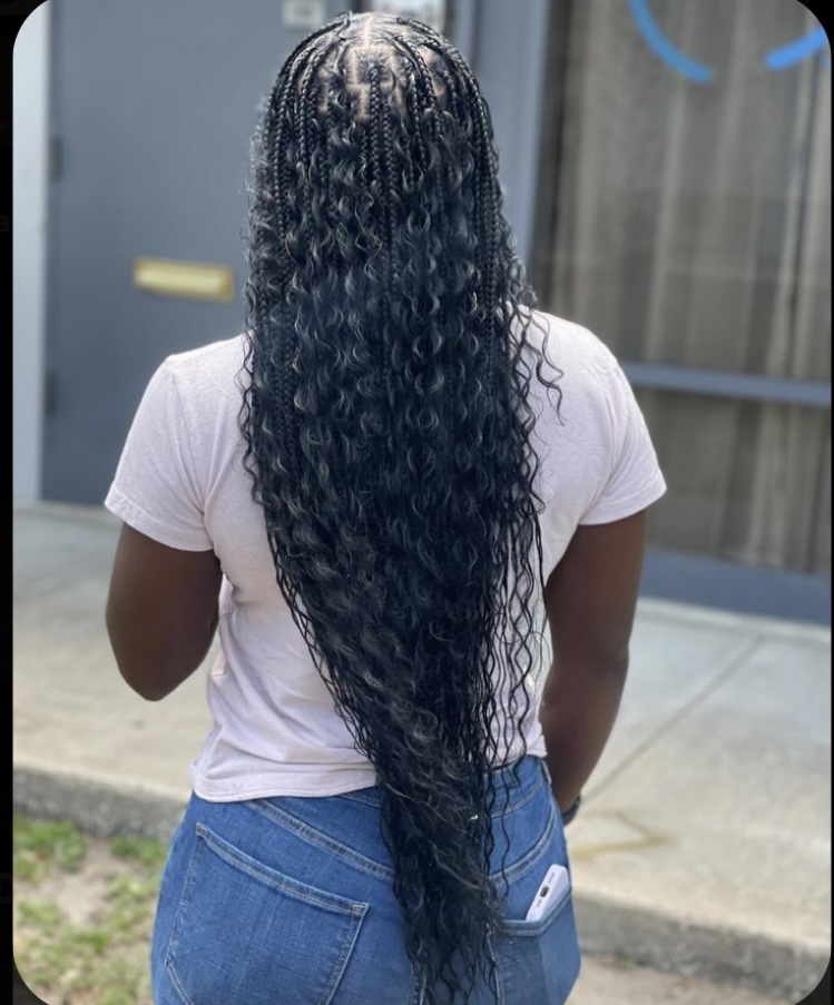 Medium Boho Knotless 100% Human at Myrathestylist in Philadelphia, PA