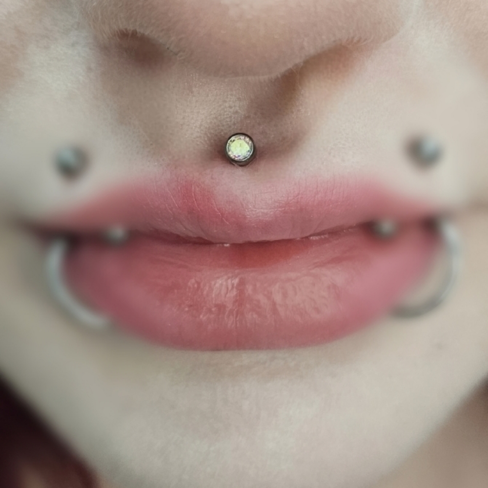 Medusa/Philtrum Piercing at Chrissy Von in Pelham, NH