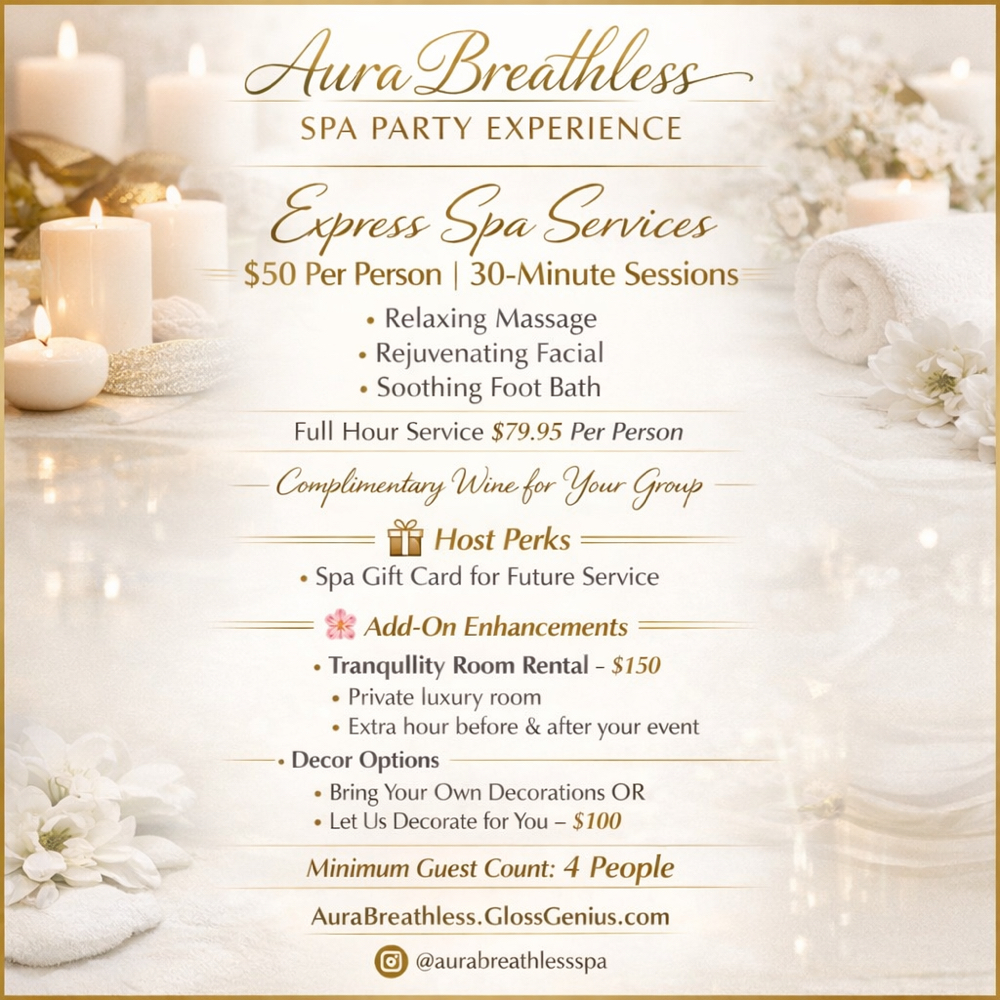 Spa Party at Aura Breathless Spa in Farmington, MI