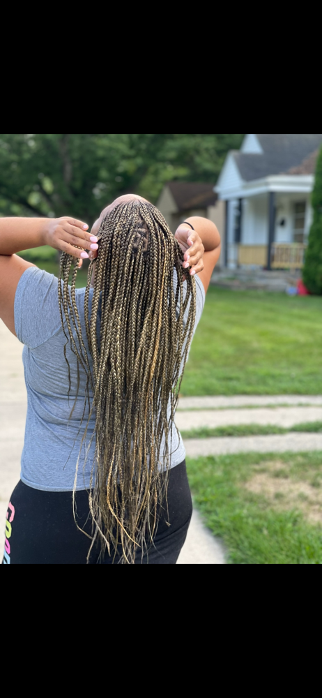 Half Feed In Half Box Braids Thigh