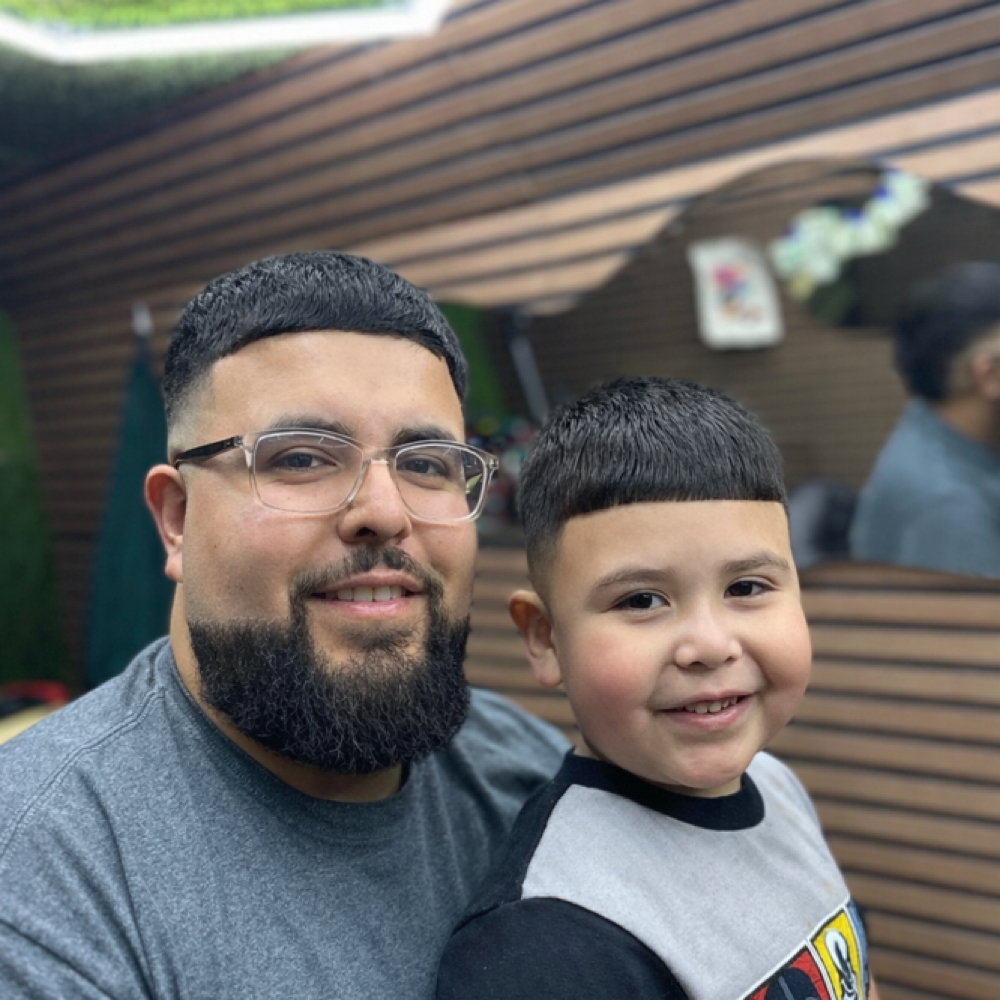 Dad Beard + kiddo Cut at Cured Cutz Mobile barbershop in Glendale, AZ