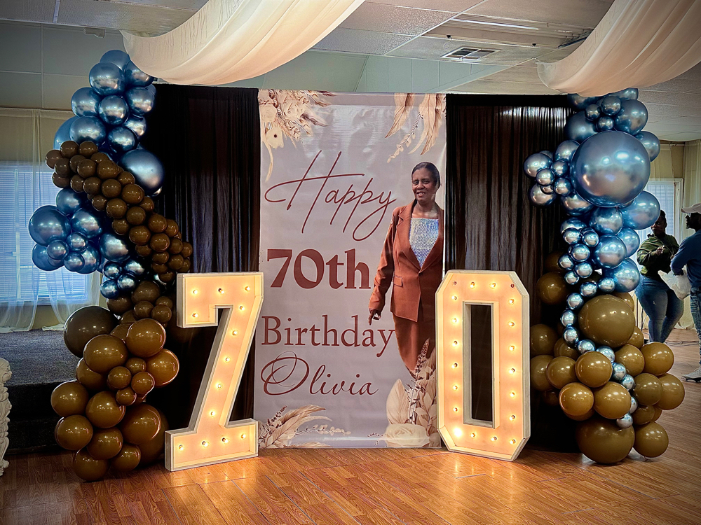 Custom Backdrop & Balloons