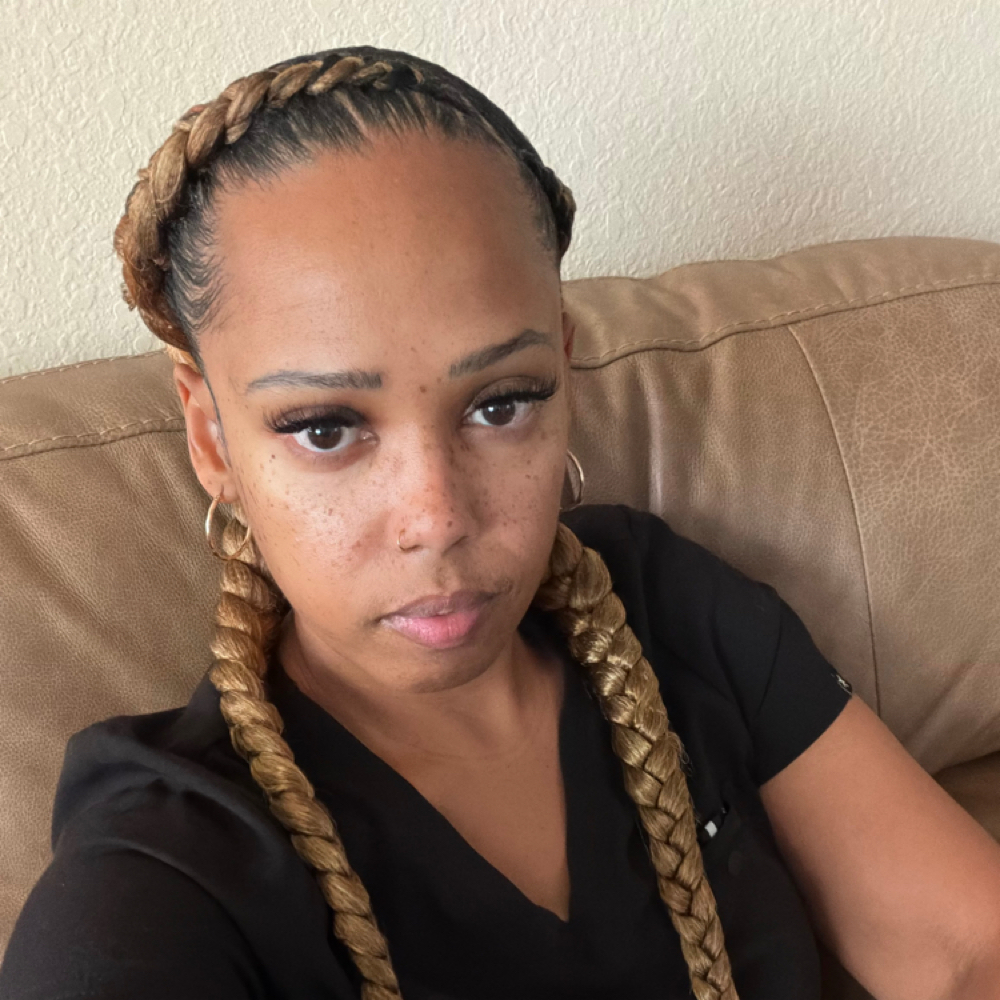 French braid at Glow Braid Lounge in Pearland, TX