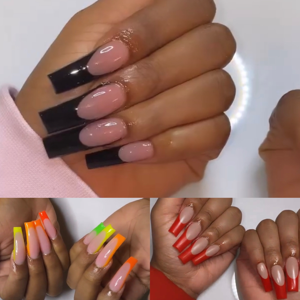 M-L Acry. C-French Tip Fullset