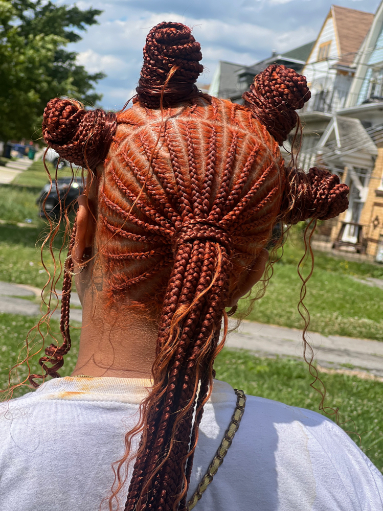 Bantu Knot Ponytail