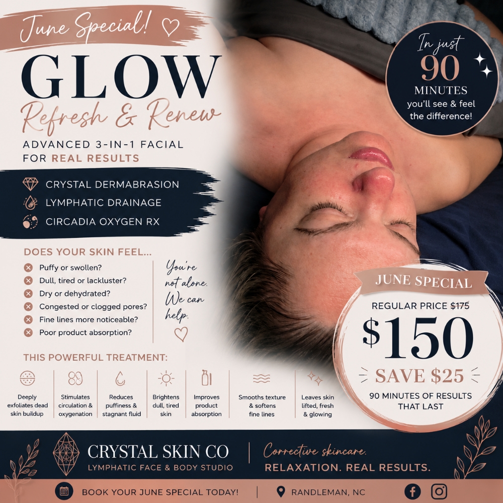 June Special at Crystal Skin Co | Lymphatic Face & Body Studio in Randleman, NC