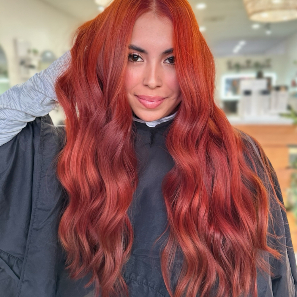 Copper W/ Lightening at Único Hair Studio in Fullerton, CA