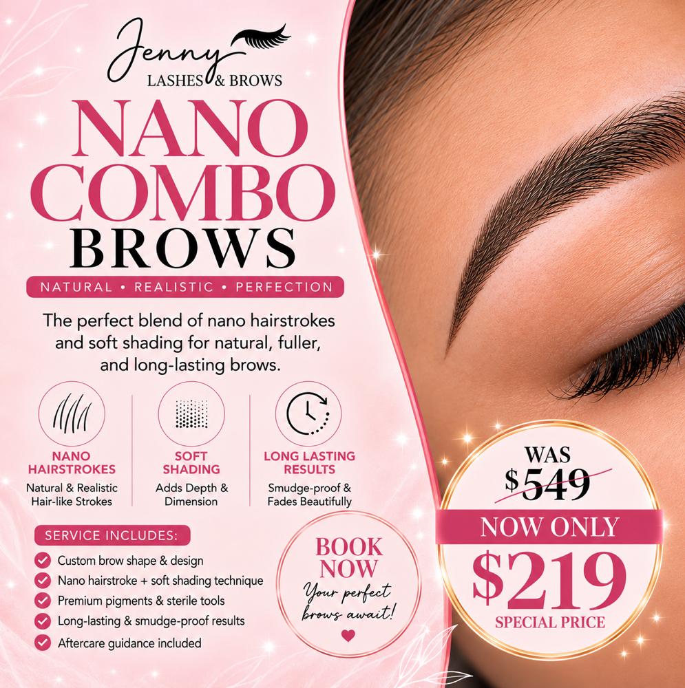 NANO COMBO BROWS - VIRGIN BROWS at Blink By Jenny lashes & brows studio in Jacksonville, FL
