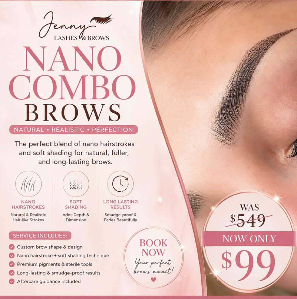 NANO COMBO BROWS - VIRGIN BROWS at Blink By Jenny lashes & brows studio in Jacksonville, FL