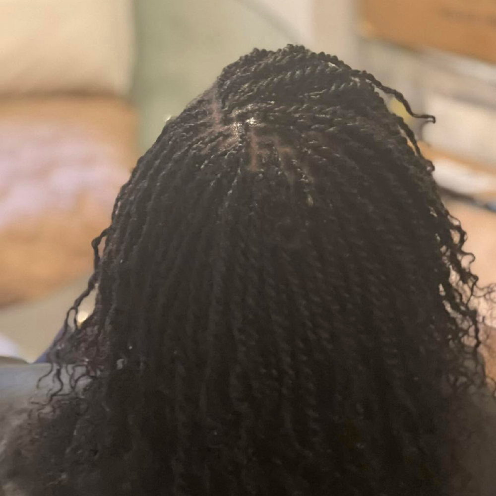 Micro Knotless Twists at Tima hair braiding in Greensboro, NC