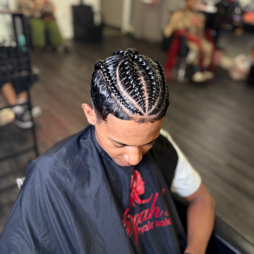 Men braids hairstyle at Alizah’s Hair Salon in Indianapolis, IN