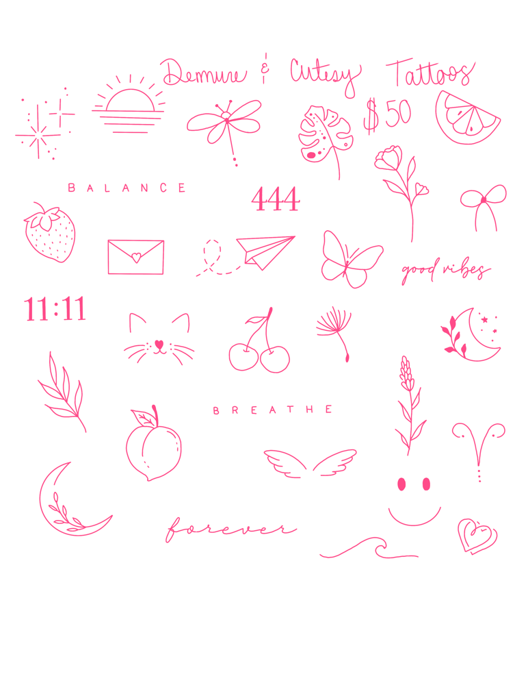 Demure & Cutesy Flash Tattoos