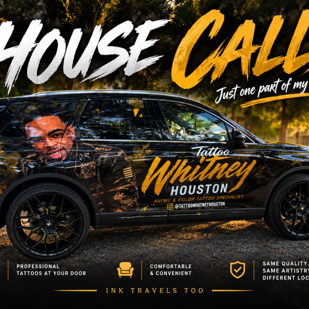🏠 HOUSE CALLS AVAILABLE 🖤💛 at Tattoo Whitney Houston in Houston, TX