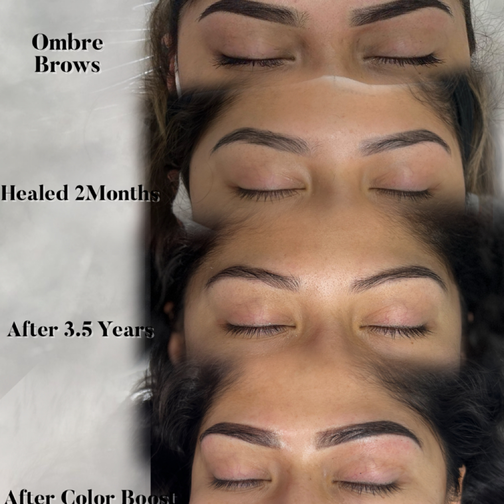 Ombre Brows Yearly Touchup at Jes P Beauty in Joliet, IL