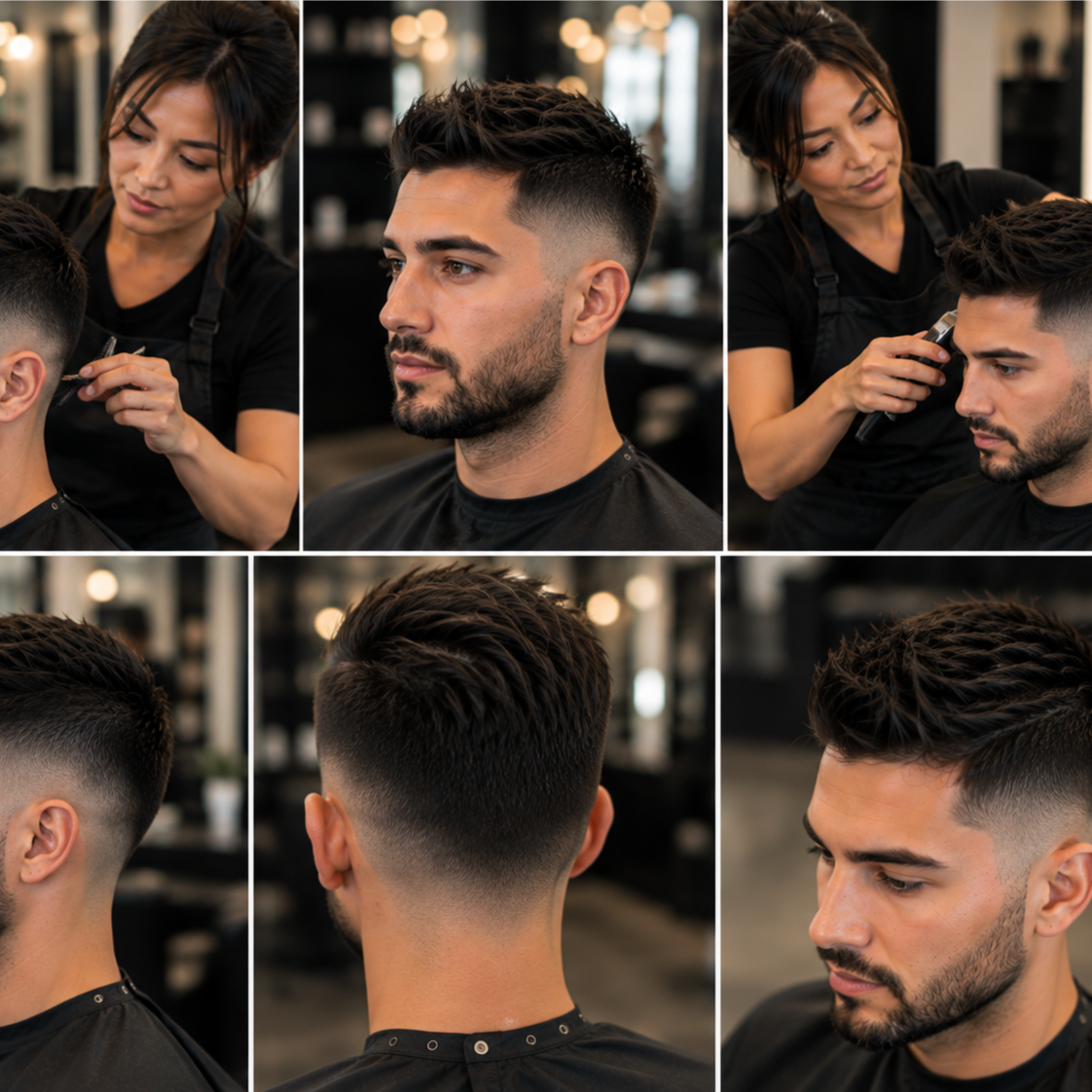 Fade Haircut at HairBar Salon BarberShop in Cross Roads, TX