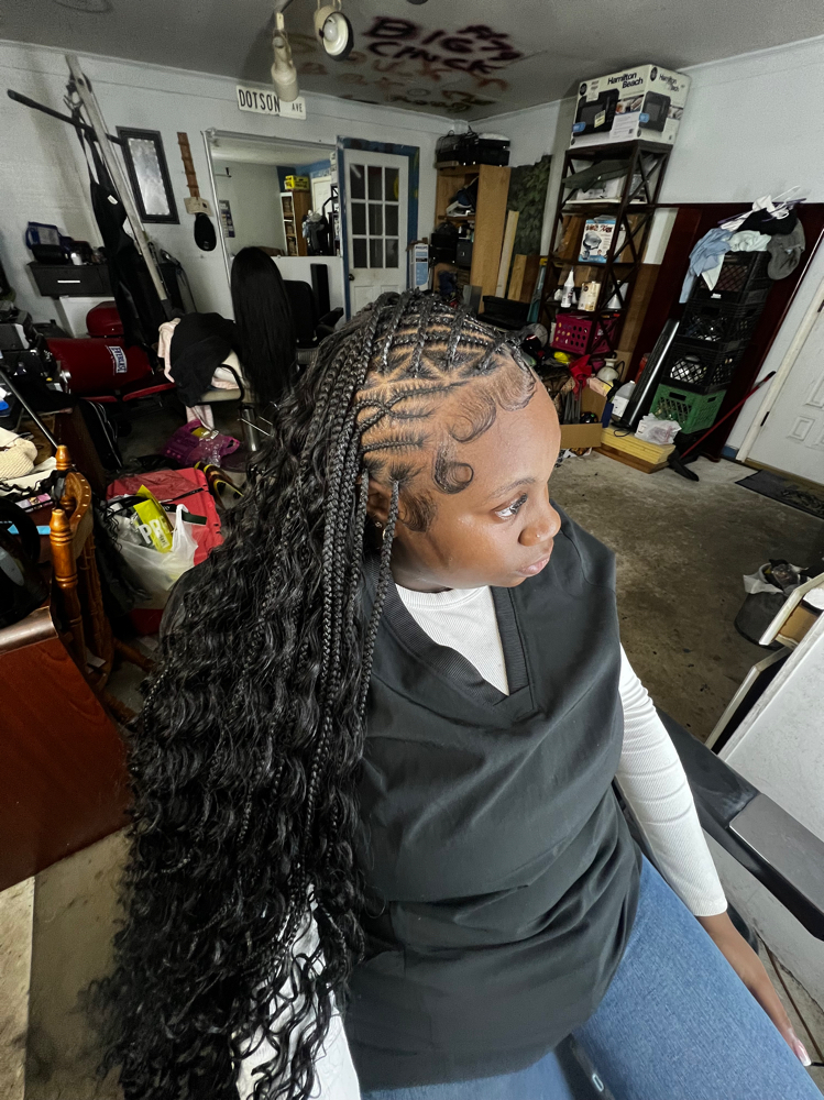 Fulani Braids W/Quickweave at ManiiStylez in Baton Rouge, LA